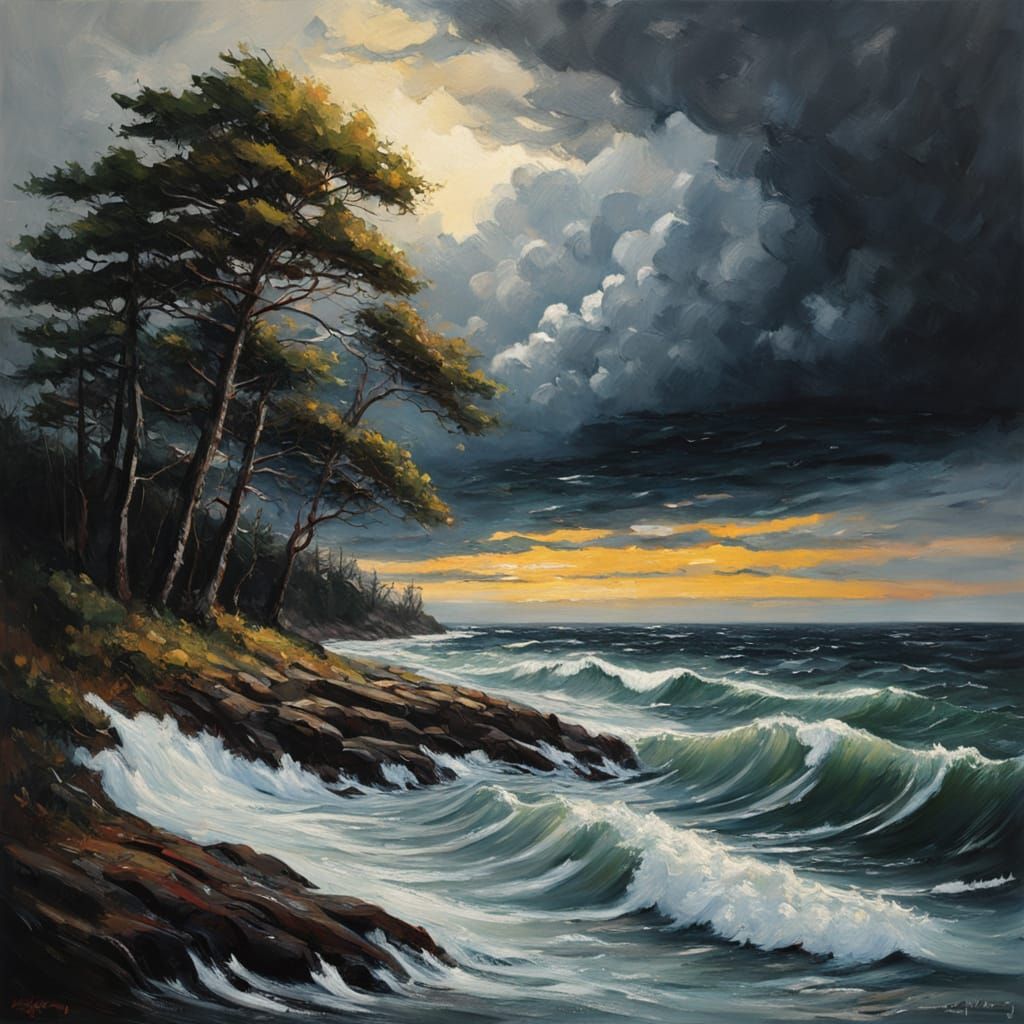Dramatic Seascape Oil Painting by James Gurney