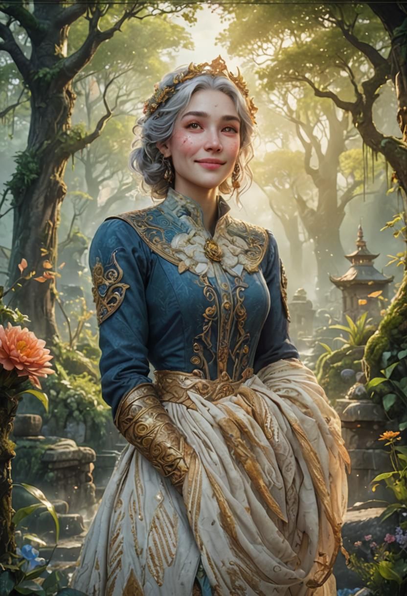 Watercolor Smiling Face with Intricate Details