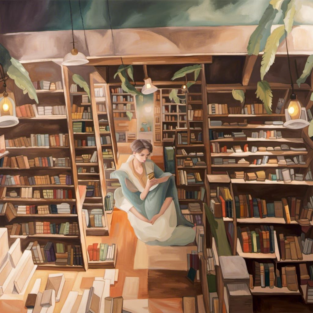 Quaint Rare Book Store in Gastown: Hyperrealistic Art