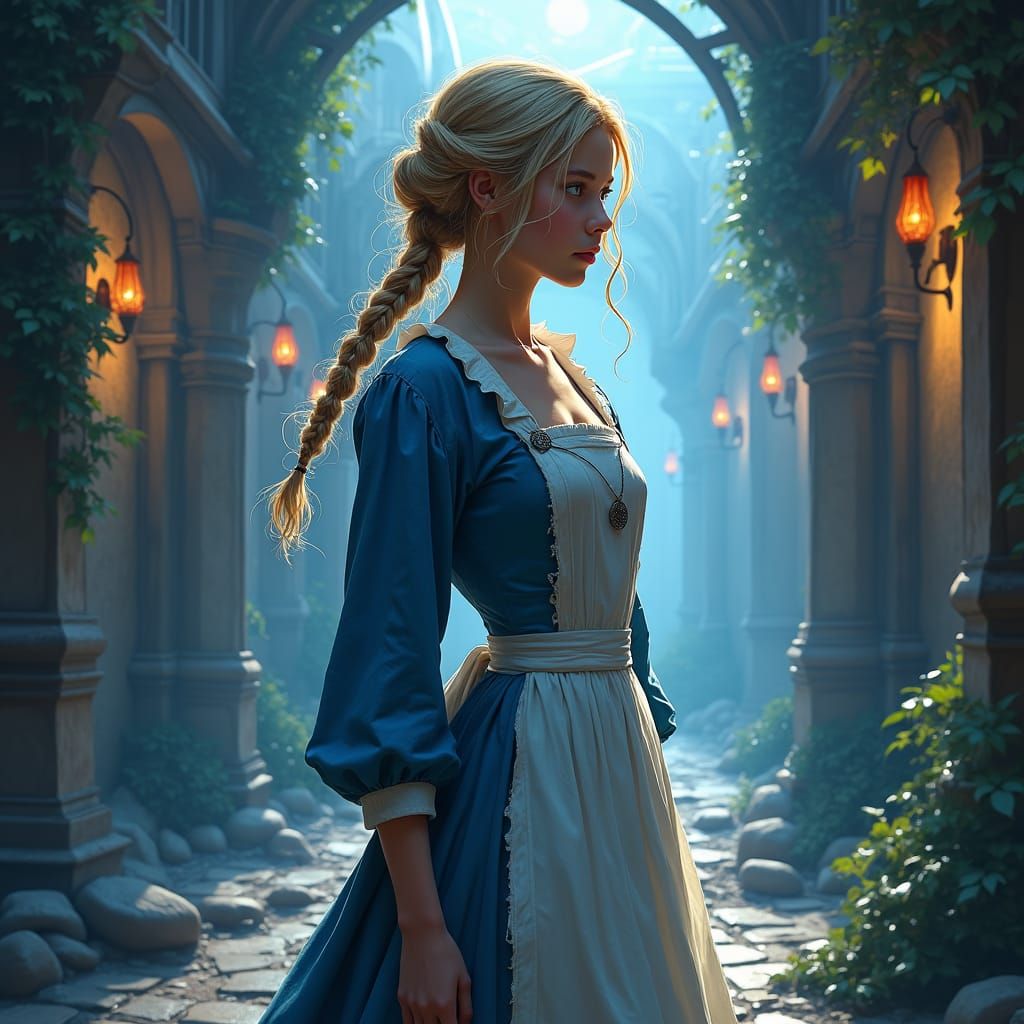Fantasy Girl in Mystical Realm Concept Art