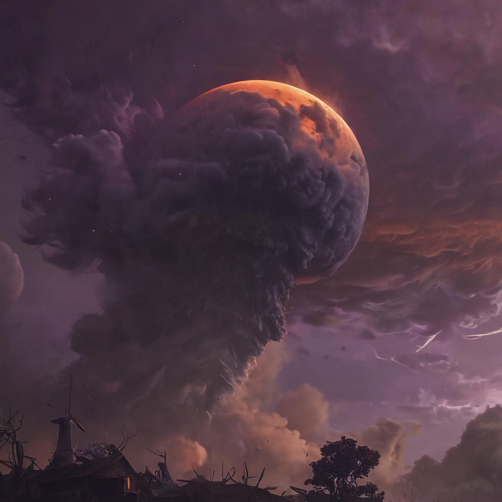 Black Moon Over Tornado: Fantastical Concept Art
