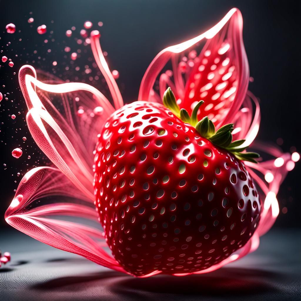 Strawberry splashing