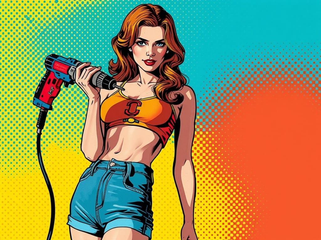 Vibrant Pop Art Scene with a Retro Twist