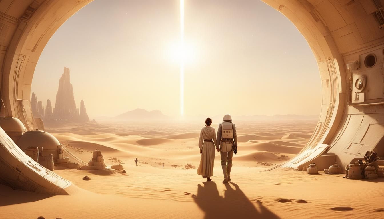 Photorealistic Tatooine Romance Agency in 8K