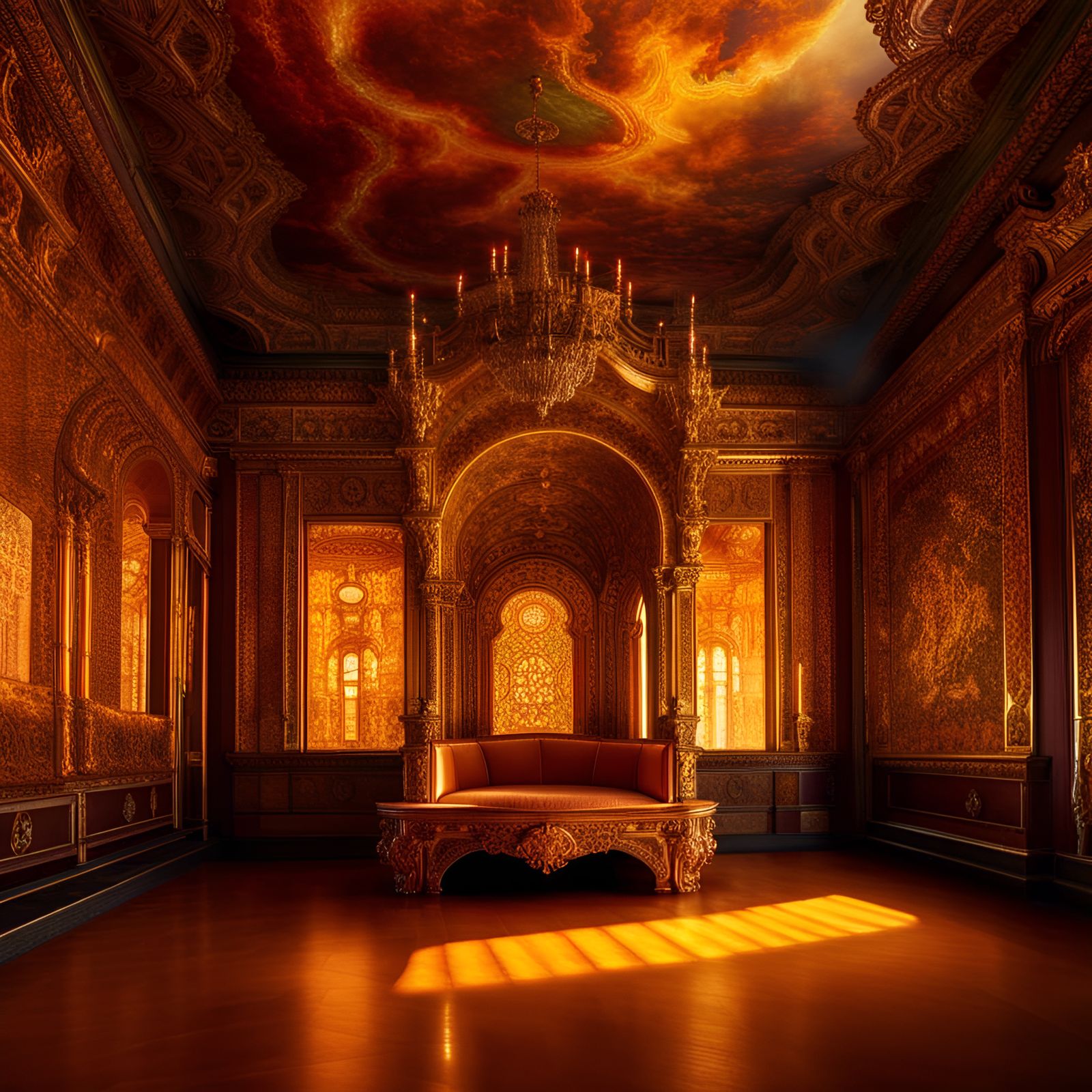 Hyperrealistic Amber Room Reconstruction in HDR