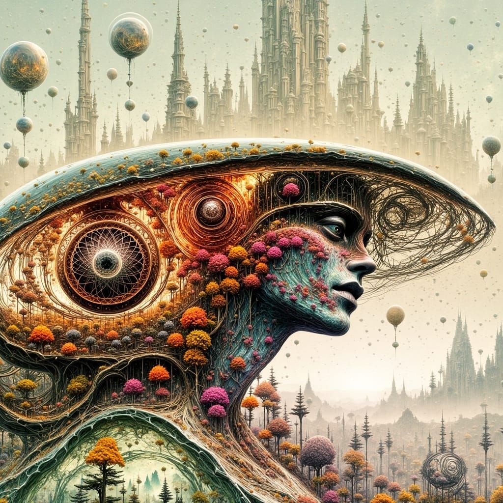 Abstract Floral Organisms in Gelatinous Medium