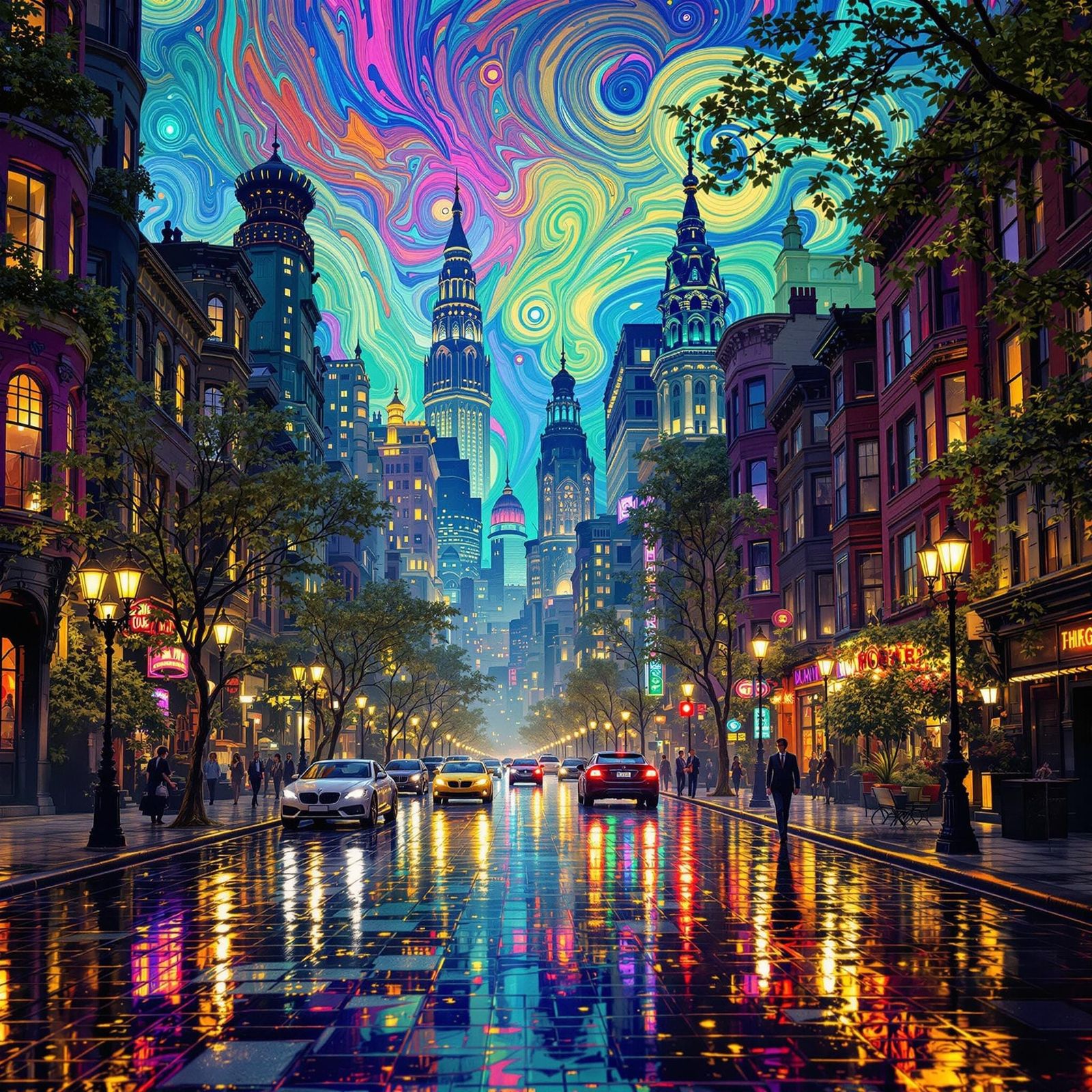 Vibrant Harlem Cityscape in Fauvist 8K 3D