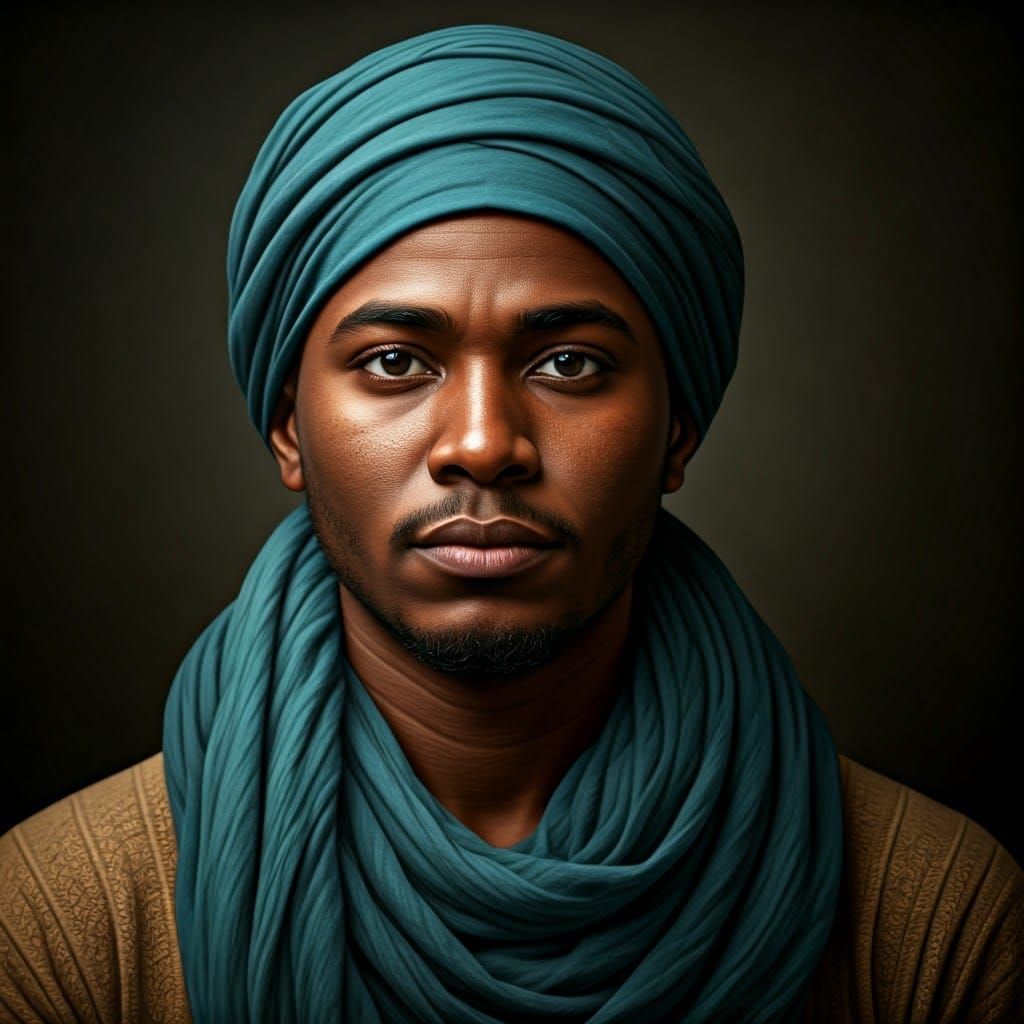 Person in Traditional Religious Attire Holding Objects