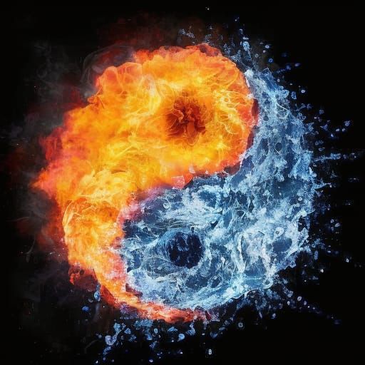 Yin Yang Symbol: Fire and Water