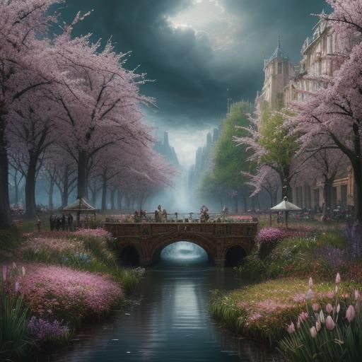 Epic Spring Landscape Digital Matte Painting