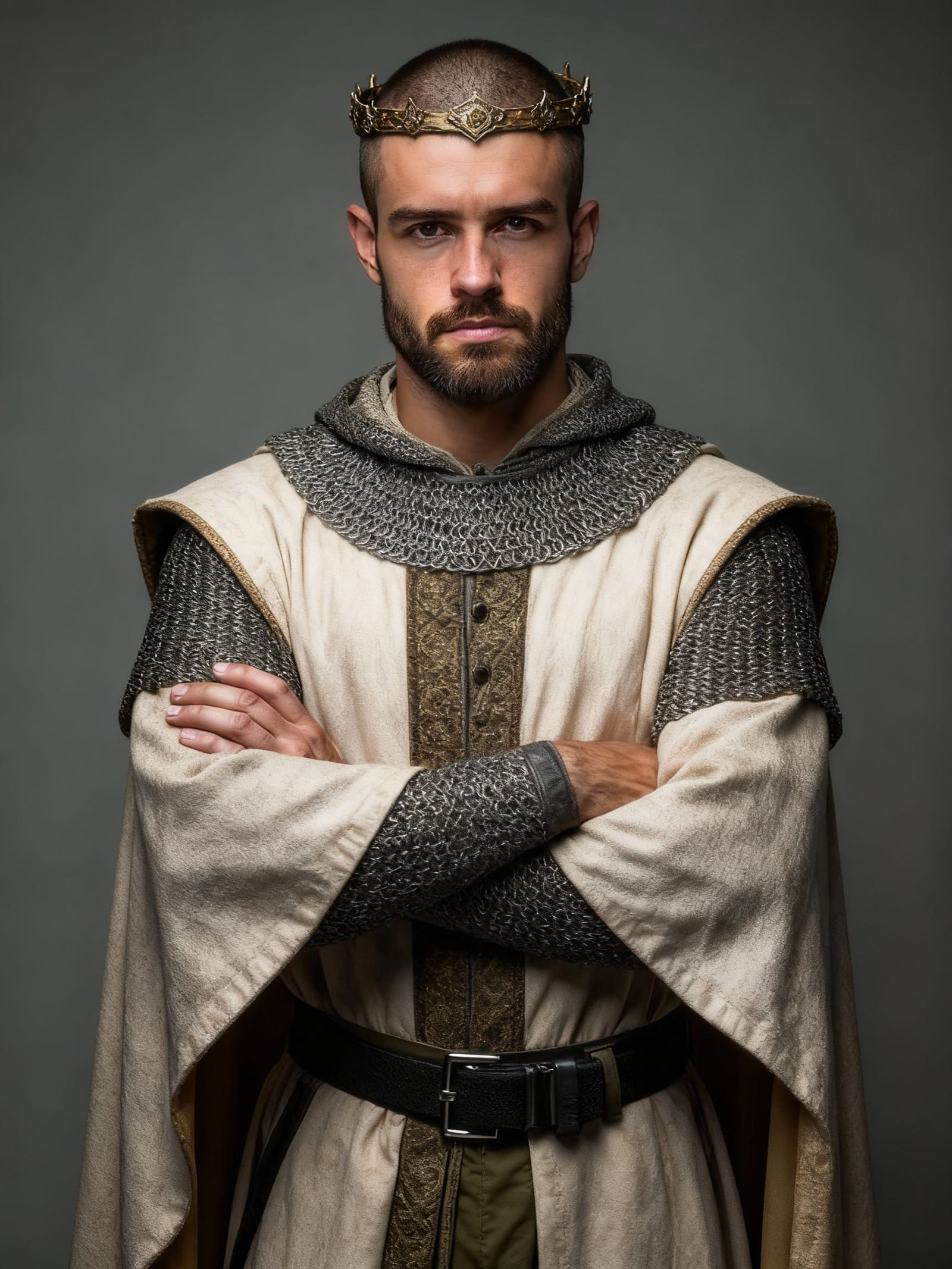 Muscular Soldier in Commanding Pose