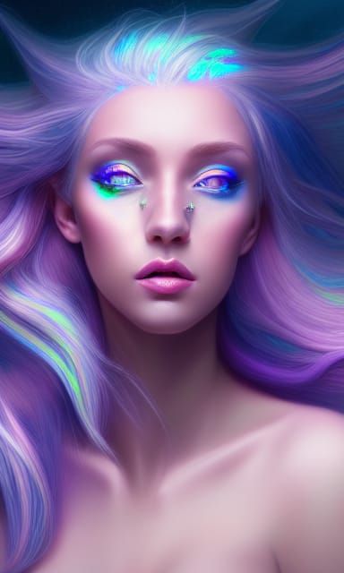 Iridescent Opal Princess in Dark Fantasy Style