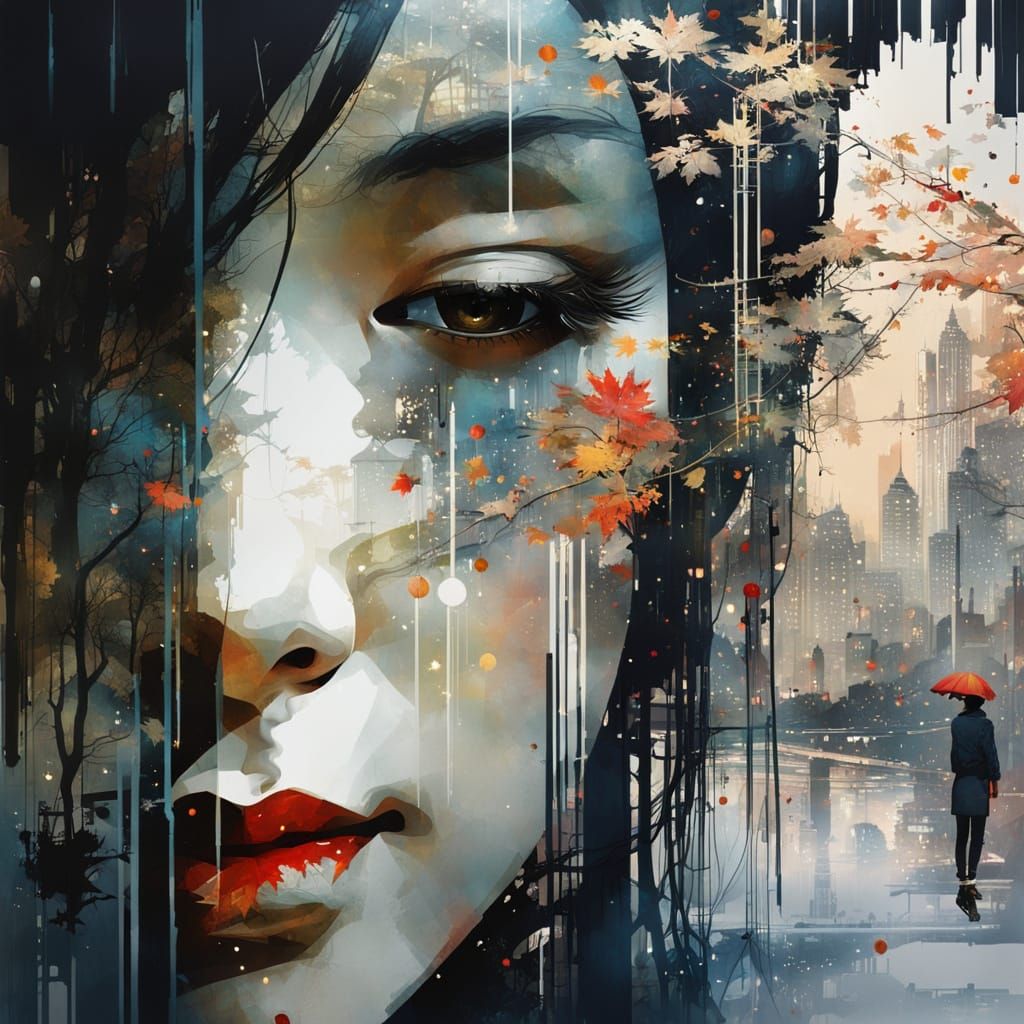 Galaxy World: A Double Exposure Autumnal Princess