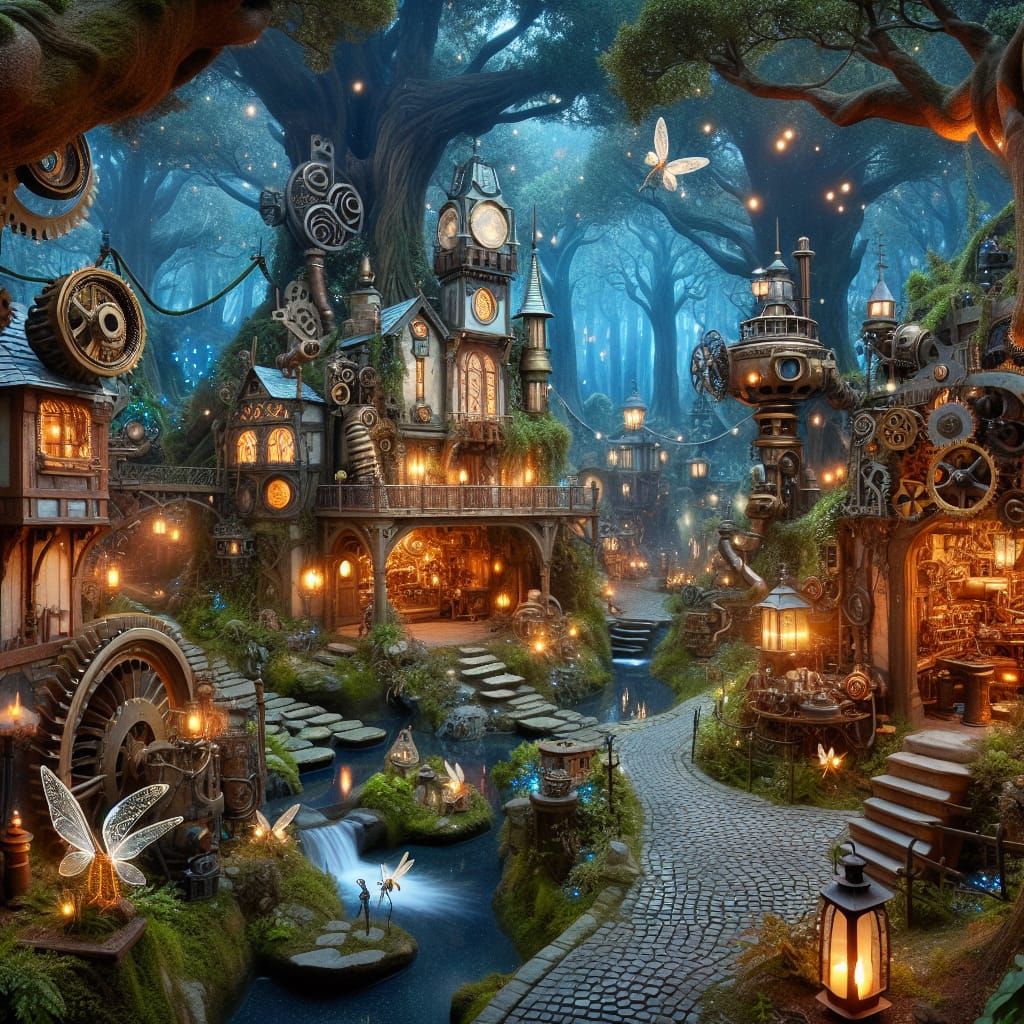 Steampunk Fairy Village