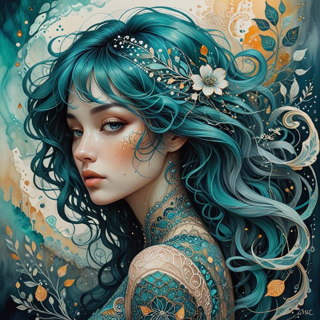 Surreal Watercolor Dreamscapes with Whispers of Forgotten Me...