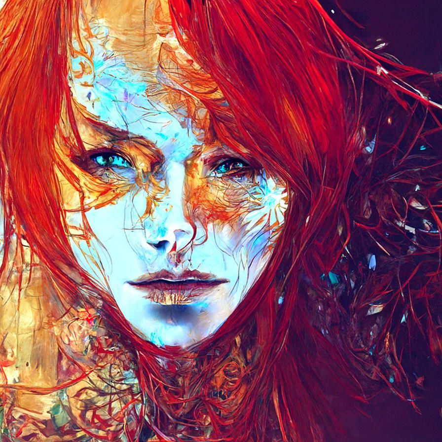 Hyperdetailed Portrait of a Redhead Woman