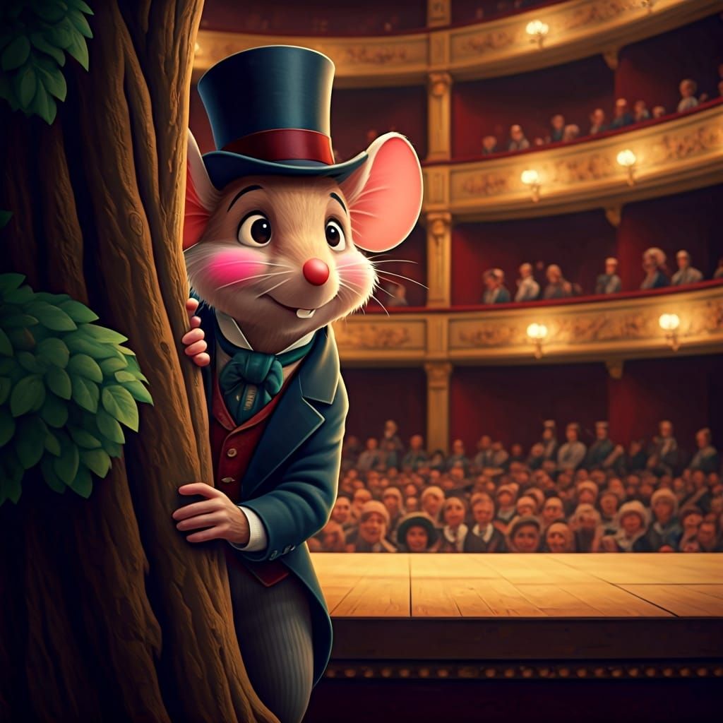 Victorian Mouse in Theatre: Cinematic Film Still