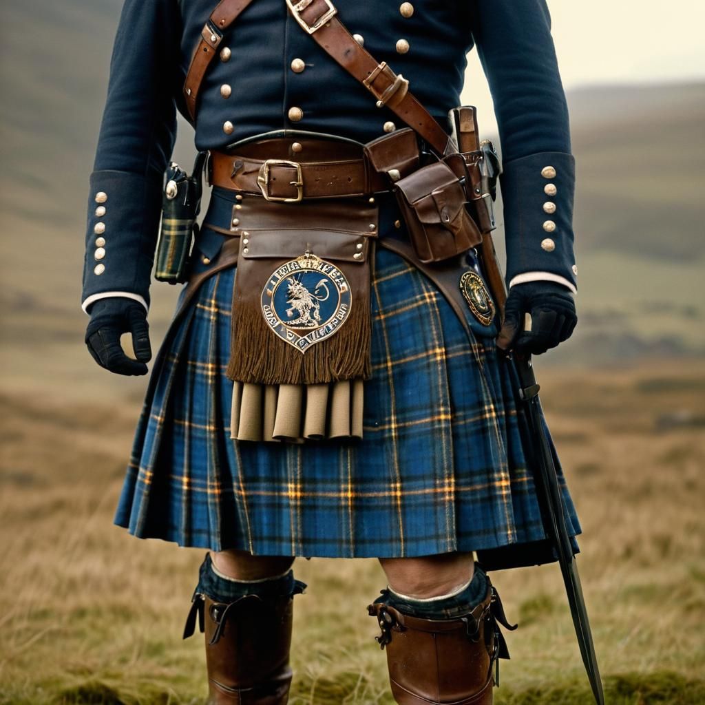 Proud Highlander in Traditional Scottish Attire