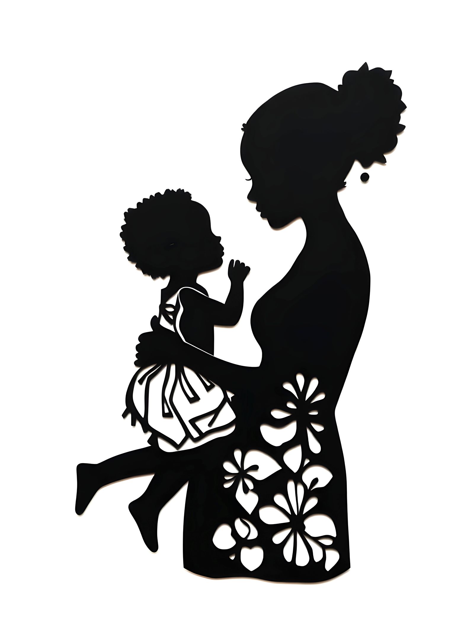 Mother and Child in Elegant Silhouette