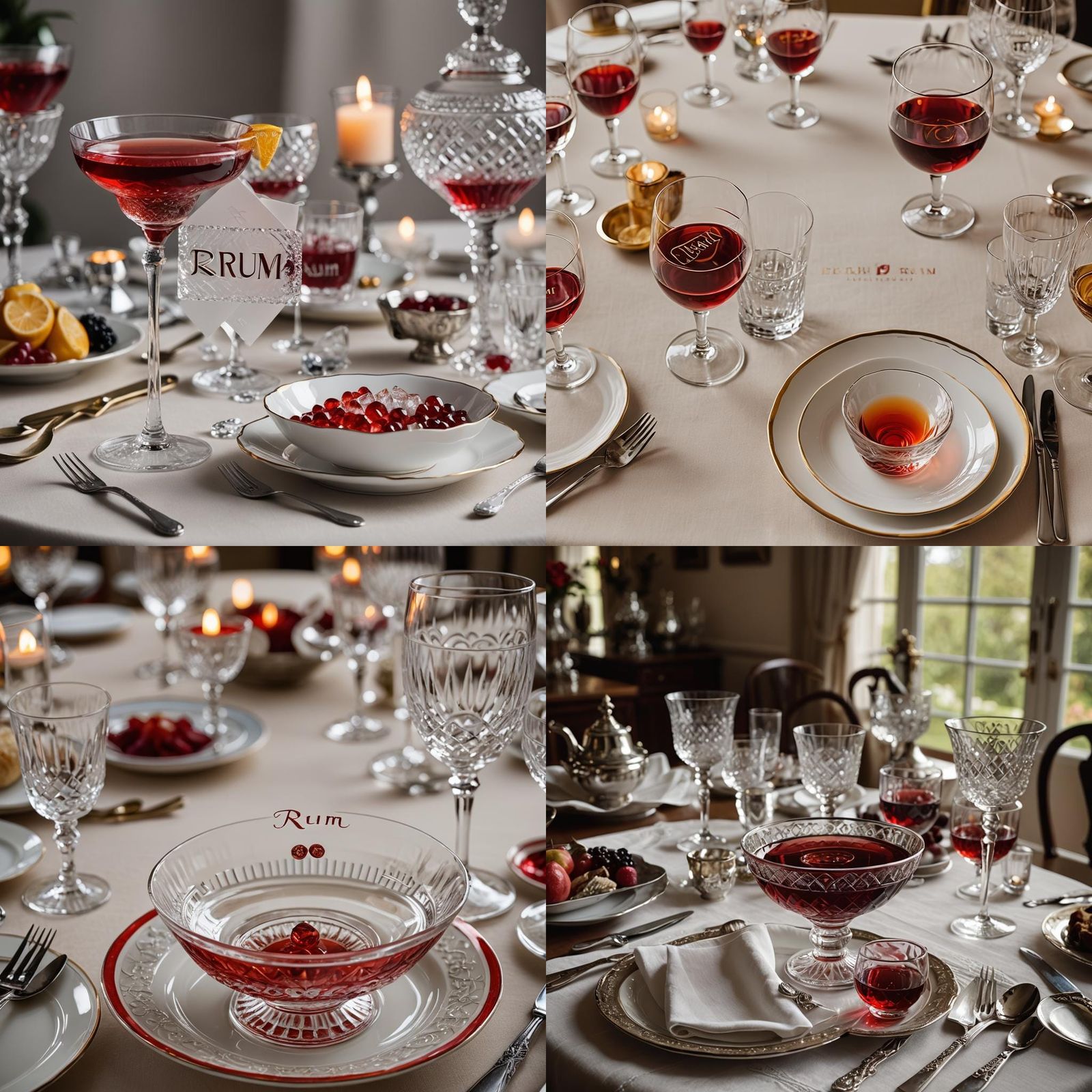 Luxury Table Setting with Red Drink and RUM
