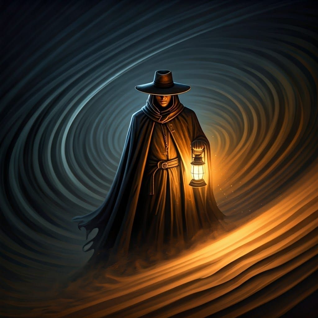 Mystical Sandman in Surrealist Dreamscape