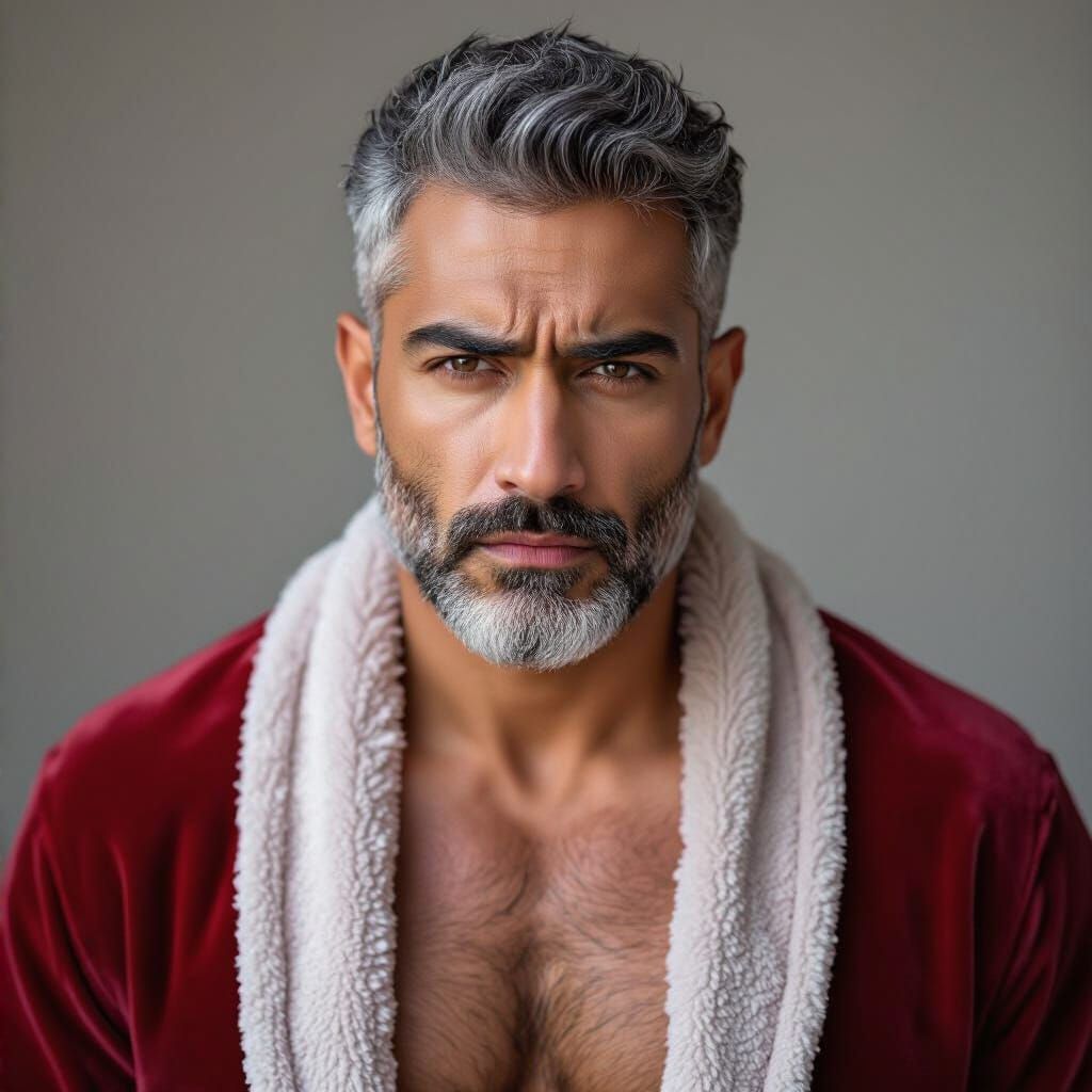 Impressionist Portrait of a Hunk in Velvet Robe