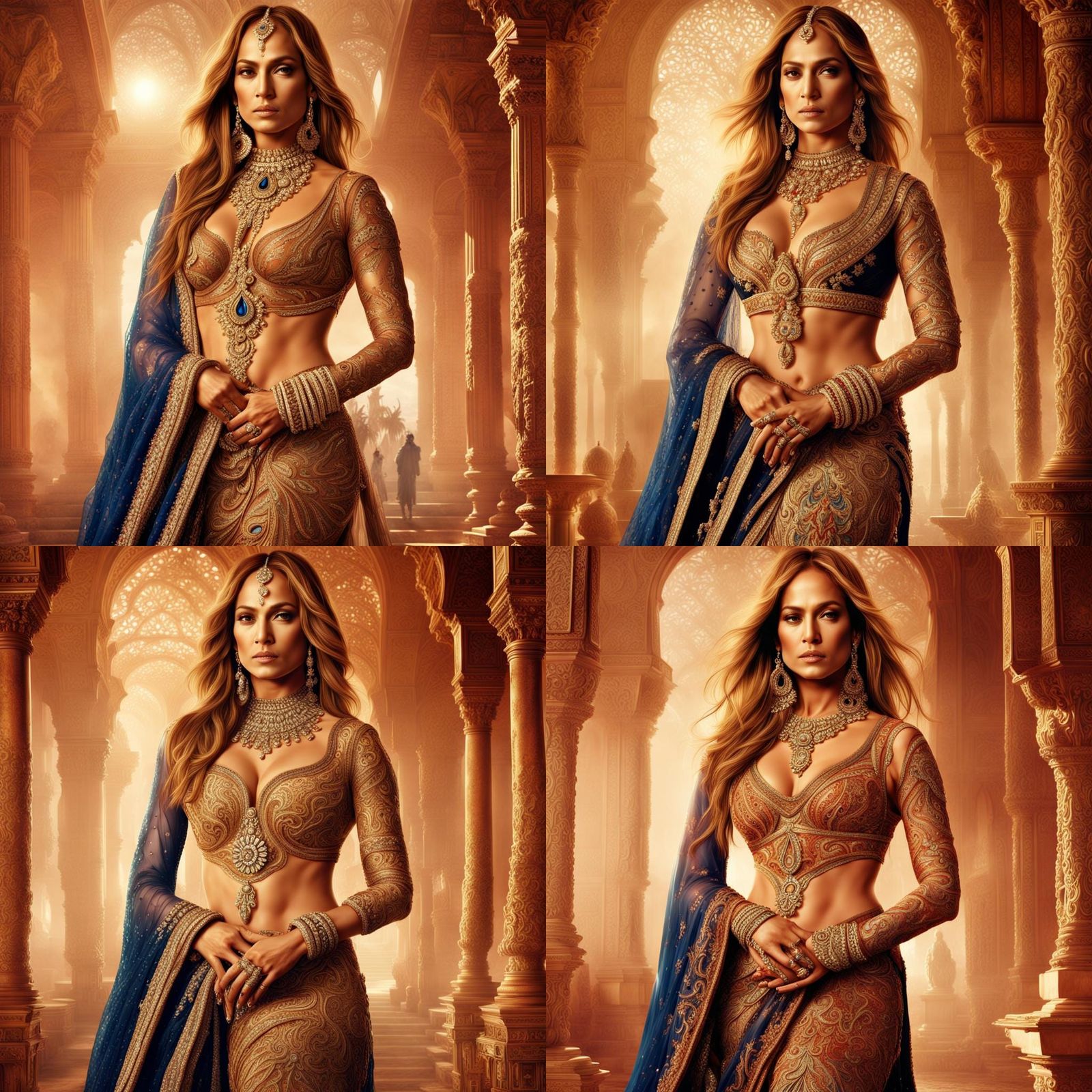 Jennifer Lopez in royal dress Indian.