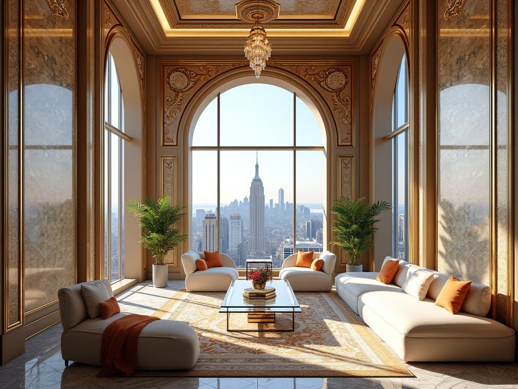Open space New York high rise apartment with excellent view,...