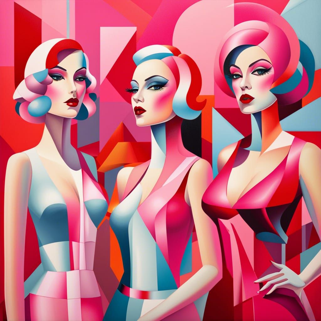 Cubist Mannequins In Latex