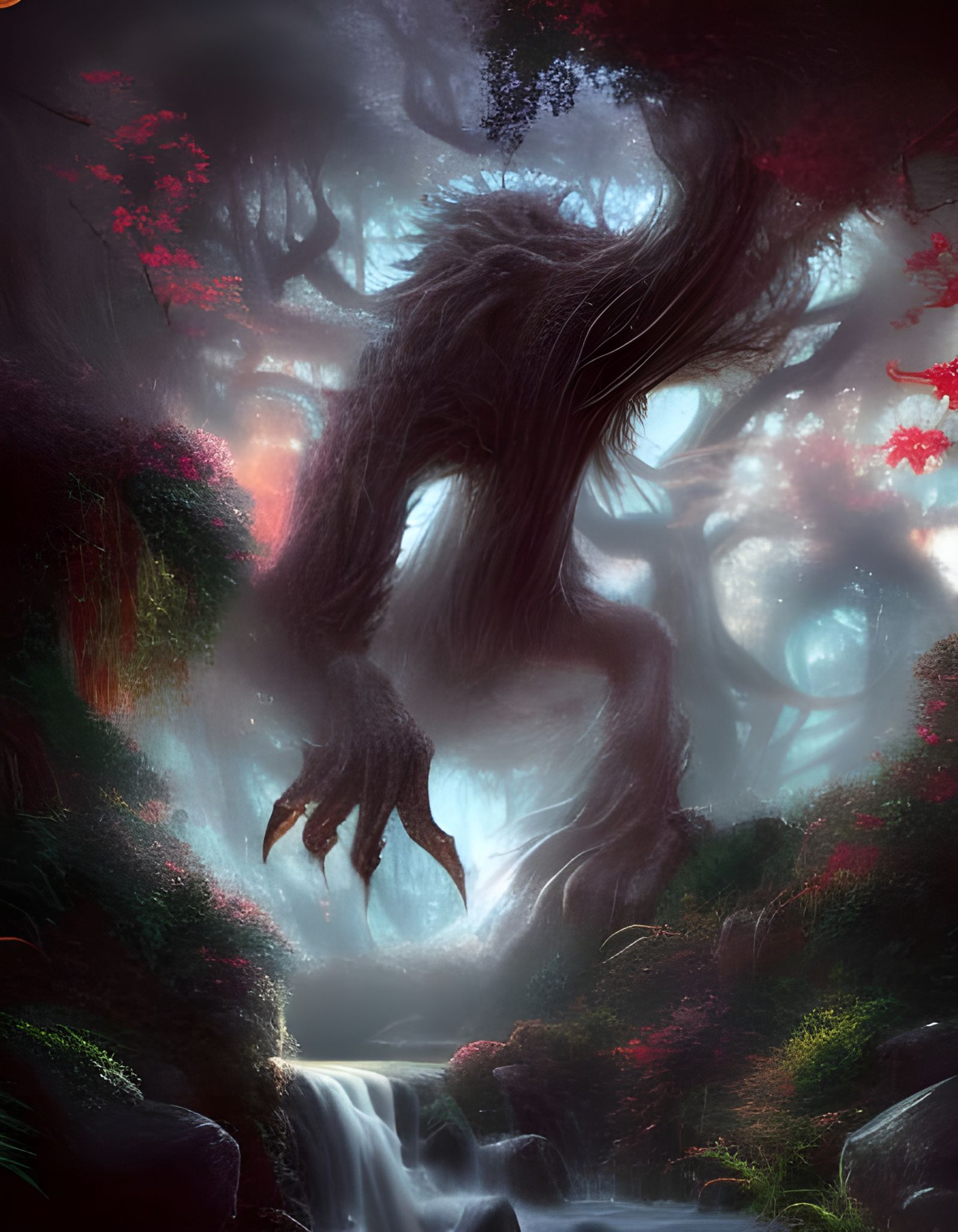 Menacing Creature from Hell in Ethereal Fantasy Style