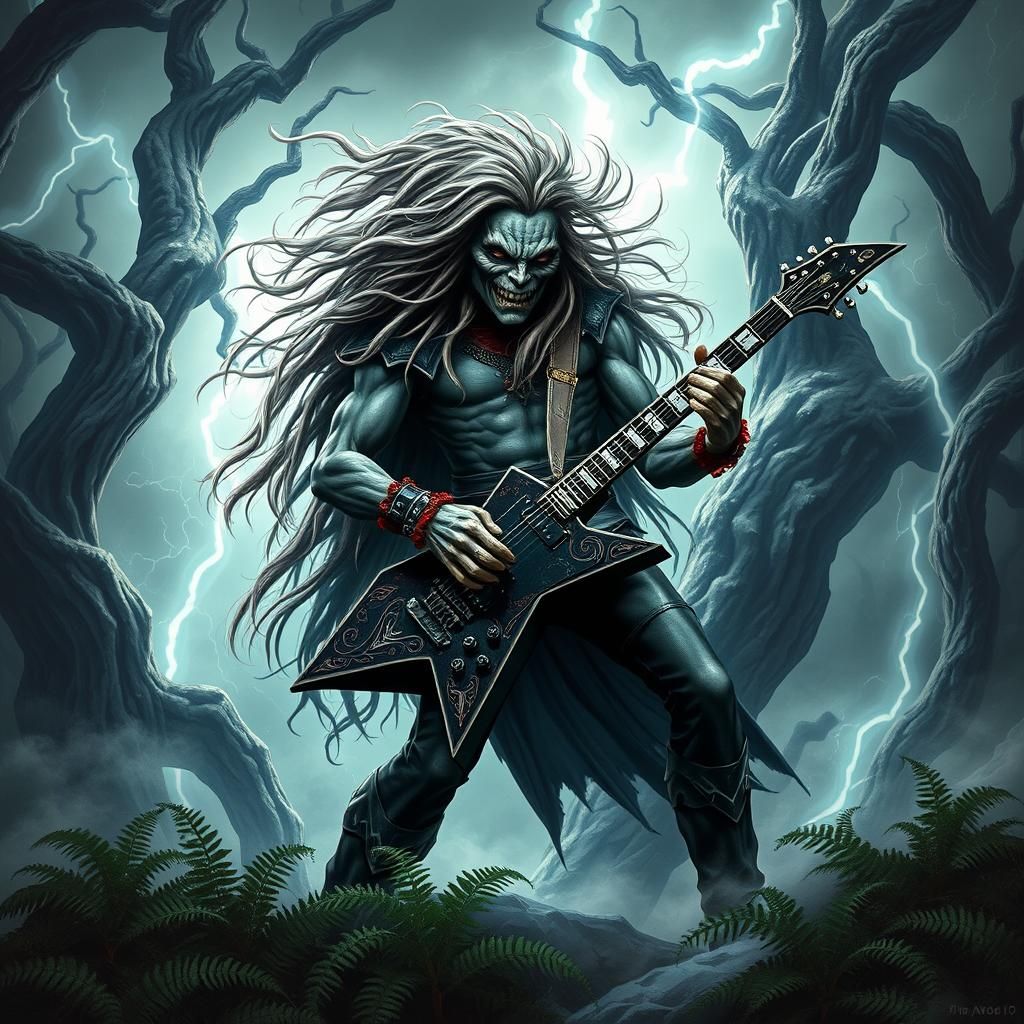 Eddie in Mystical Forest, Photorealistic Rendering