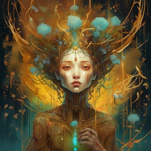 Majestic Aztec Queen Portrait