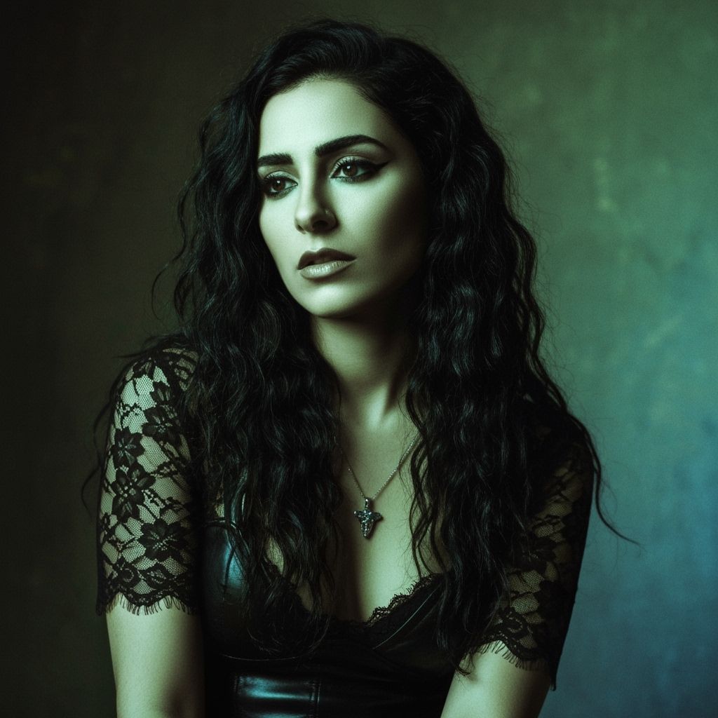 Moroccan Woman in 80s Neo-Gothic Post-Punk Style