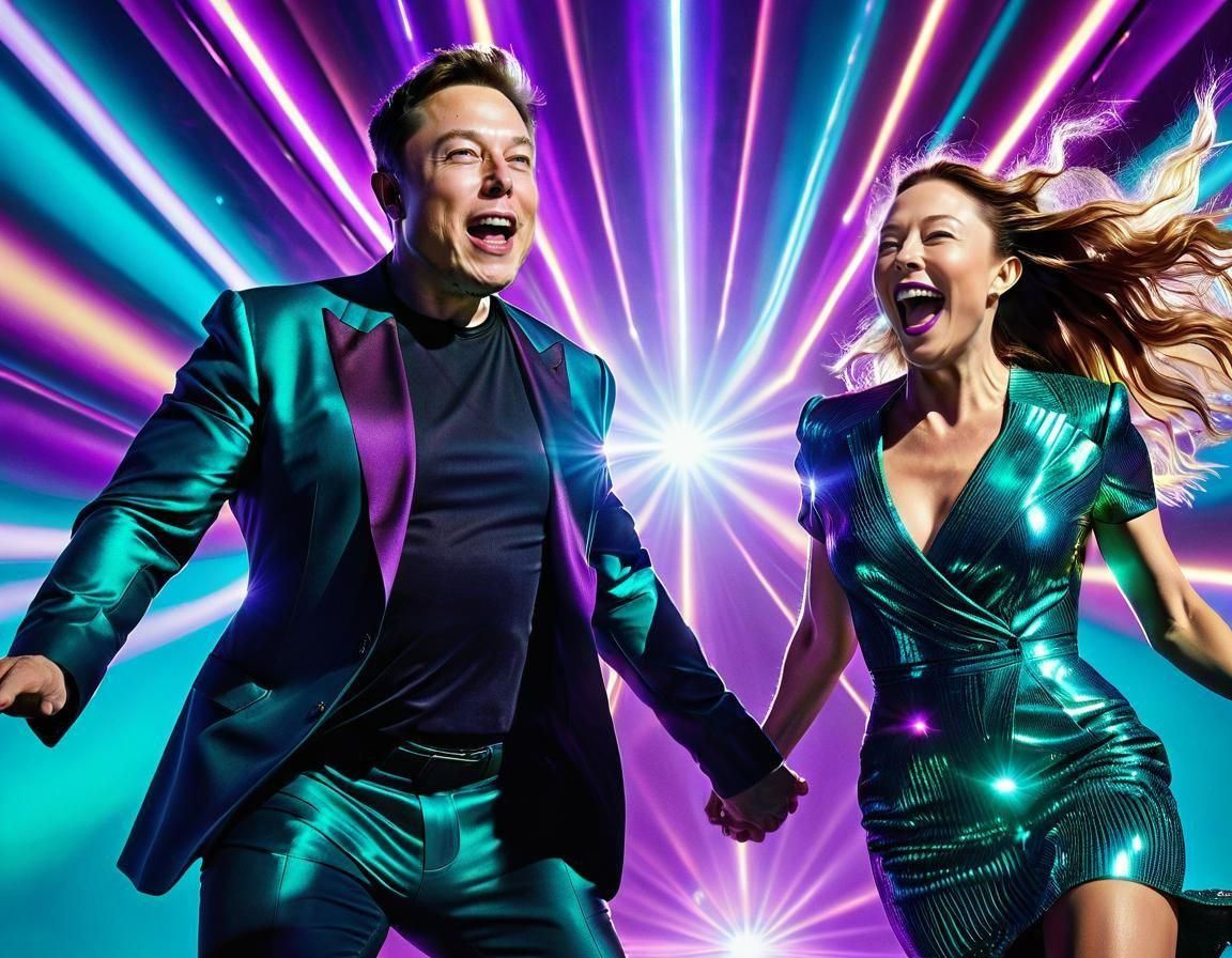 Joyful Leap in Psychedelic Photorealism