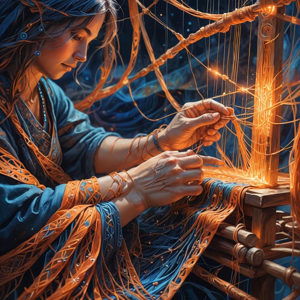 Magical Weaver at Glowing Loom: Concept Art