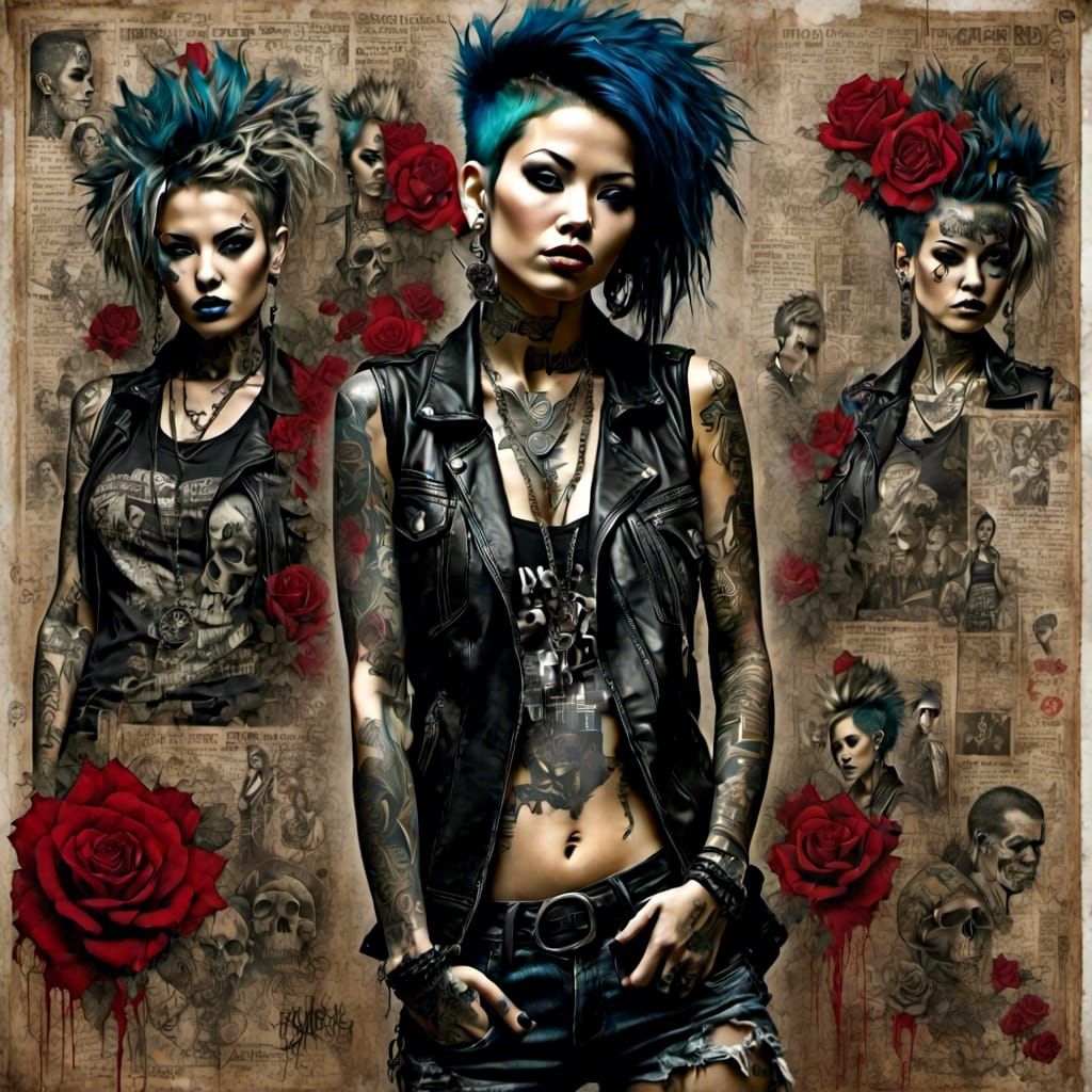 Wayang Female Punk Rock Singer with Datamoshing Effect