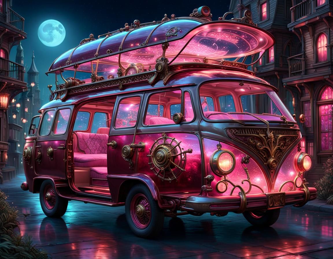 Steampunk Valentine Fairy Minivan in Bioluminescent Glass