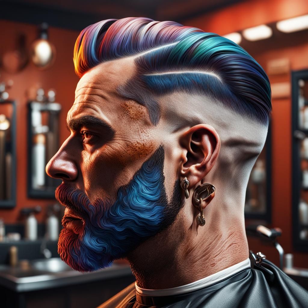 Hyperrealistic Hell's Barber Shop Concept Art