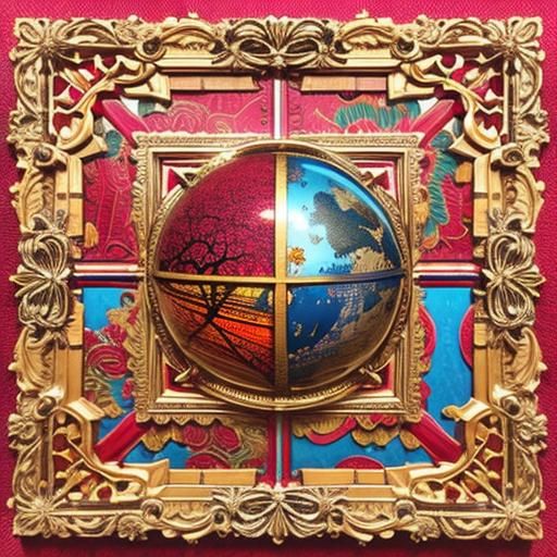 Detailed 3D Scene with Rich Color Palette