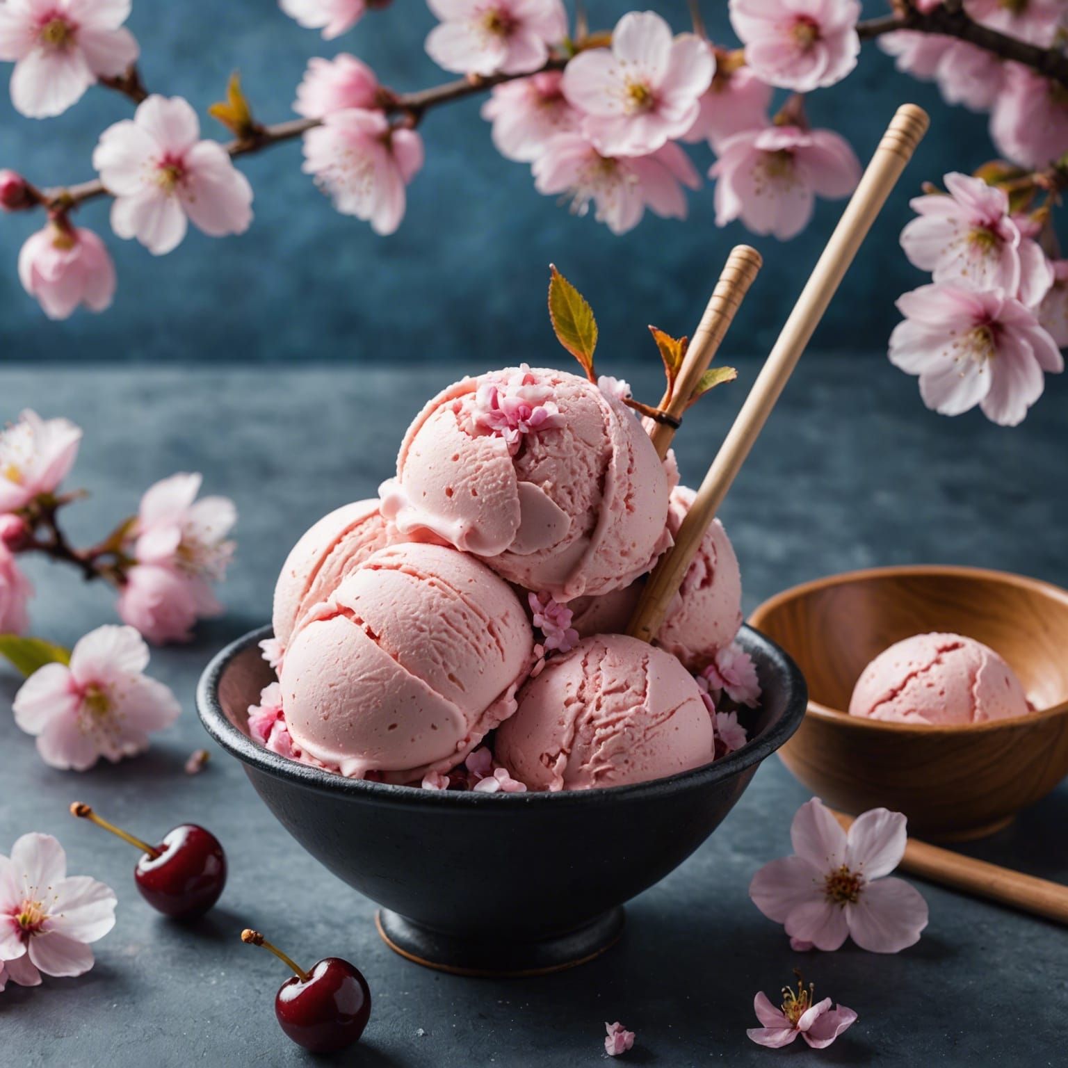 Cherry blossom ice cream