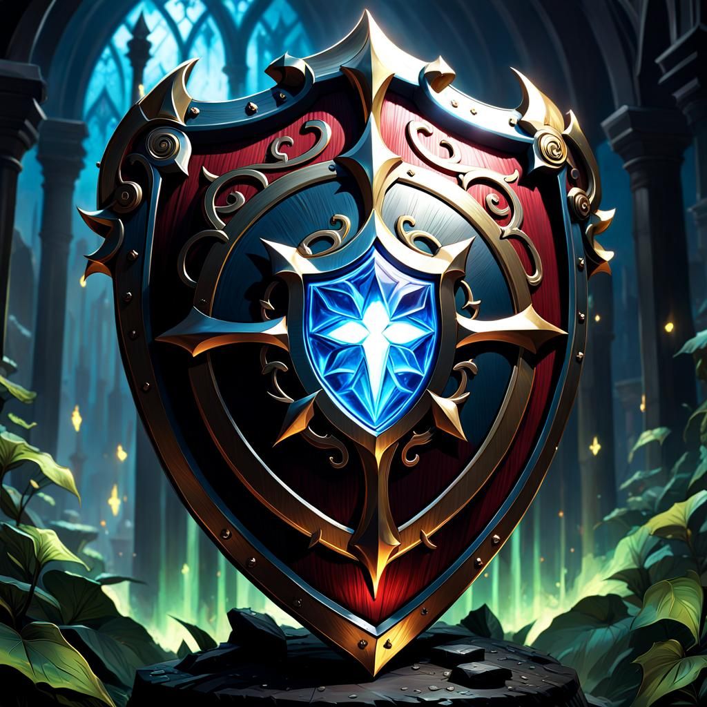 Mythical Magic Shield with Gothic Illumination
