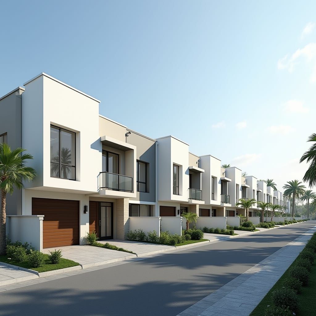 Modern Minimalist Residential Estate: Duplex Terrace Houses