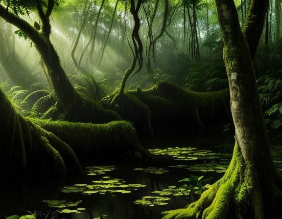 Amazon Riverboat in Impressionistic Sunlight