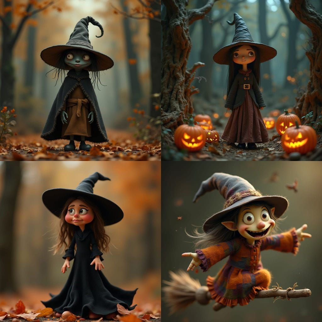 Claymation Halloween Witch Character
