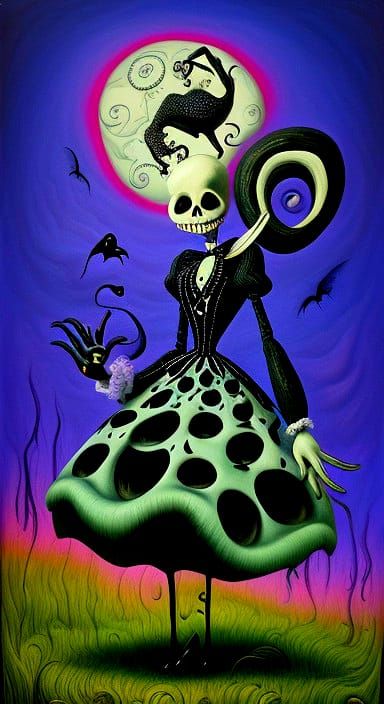 Surreal Nightmare before Christmas Scene in Tim Burton's Dar...