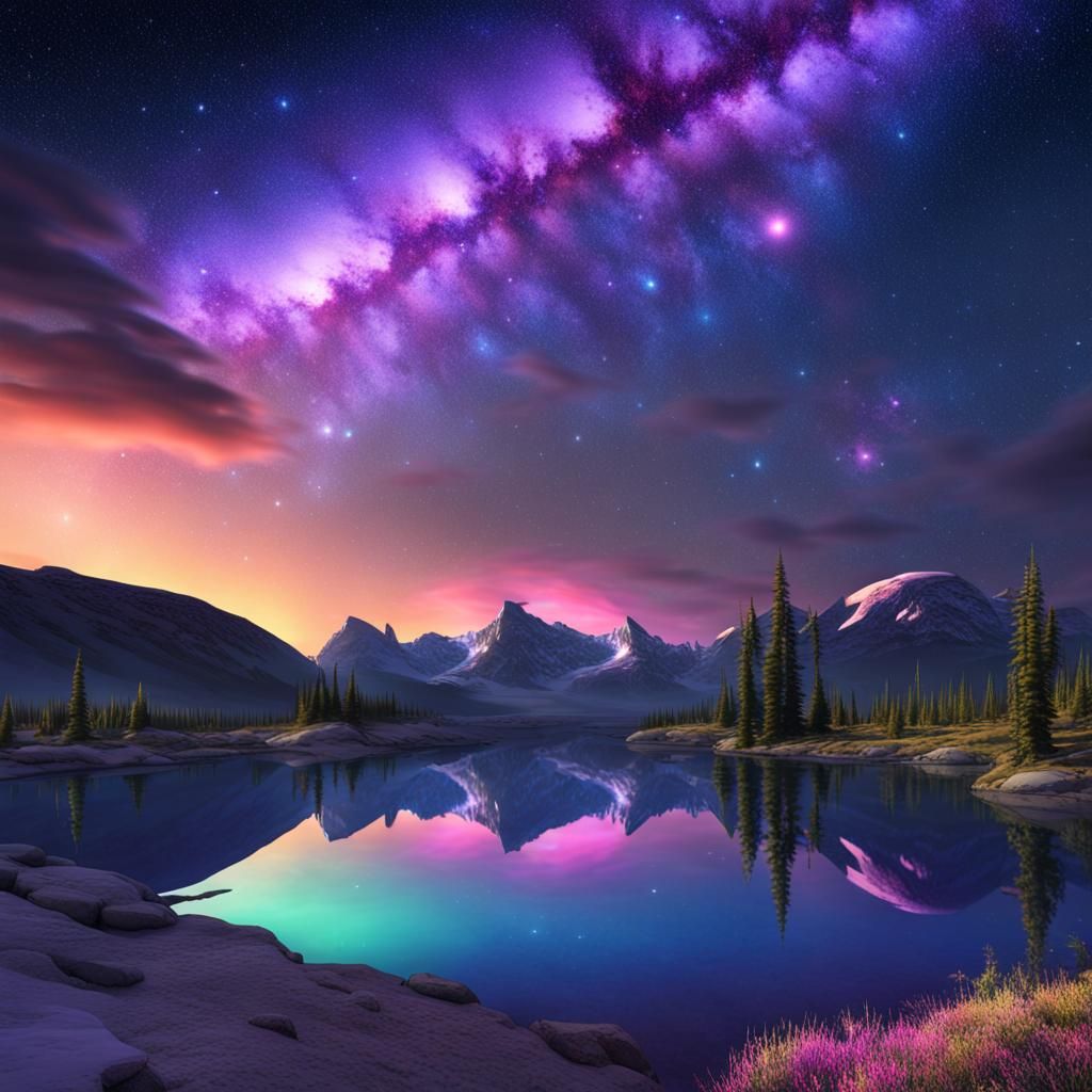 Luminous Galaxy Tundra: Ethereal Landscape