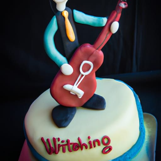 Birthday Cake for Guitarist Folk Singer
