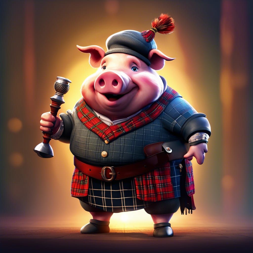 Scottish Pig in Kilt Concept Art