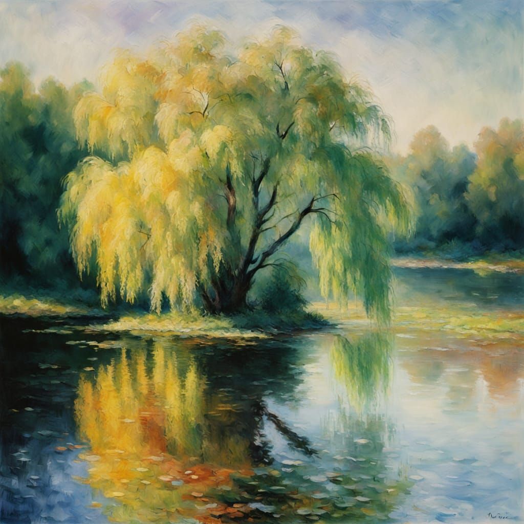 Weeping Willow in Morning Mist