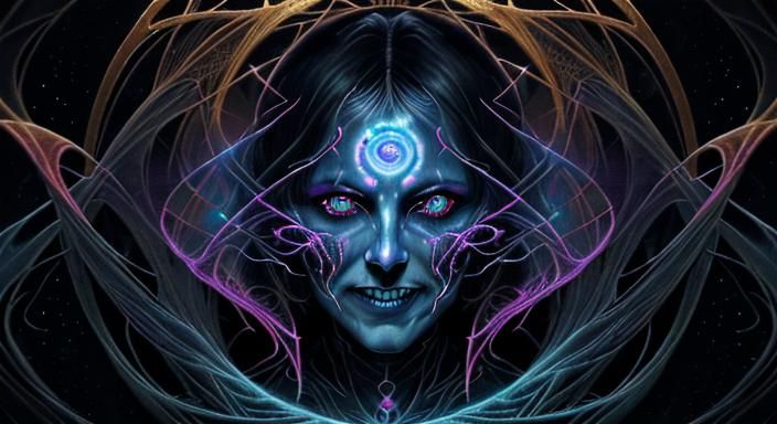 Creepy Smiling Faces in Vivid Abstract Watercolour